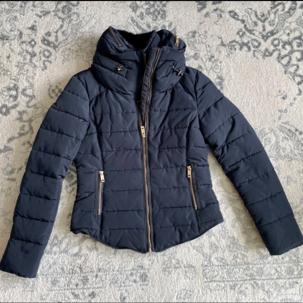 Zara High Neck Puffer Jacket
